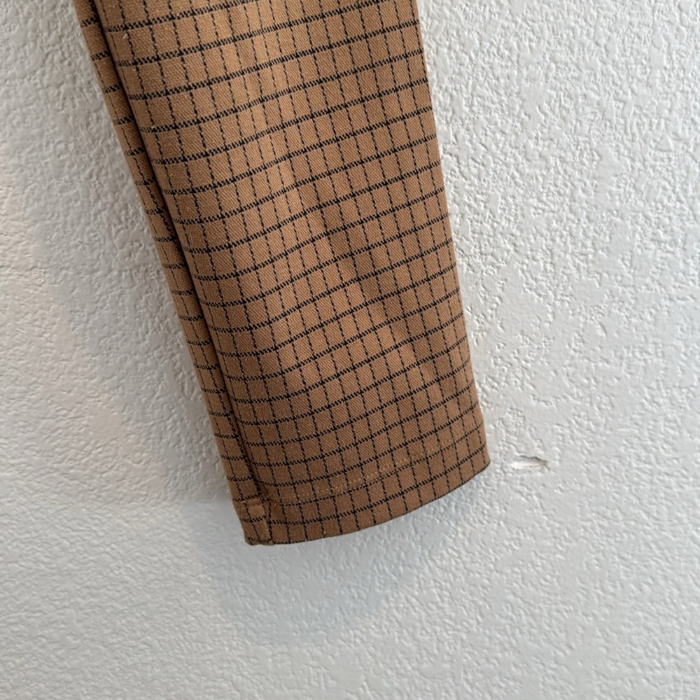 Loft - Windowpane Print Ponte Pants - Tan and Black - Size S - Picture 5 of 5